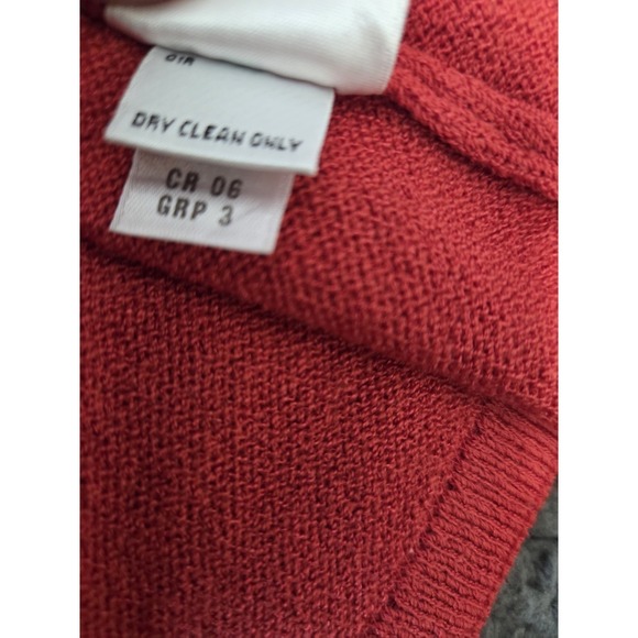 St. John Red Knit Tank Top Women L Wool Blend Sleeveless Classic Shell - Picture 4 of 5